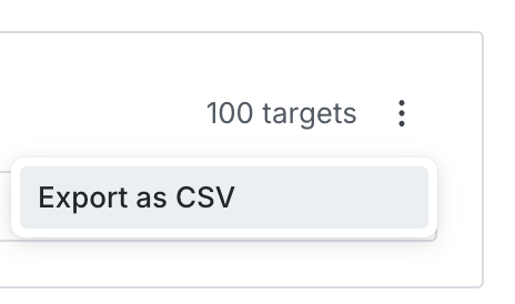 The overflow menu for a list-based segment with the "Export as CSV" option displayed.