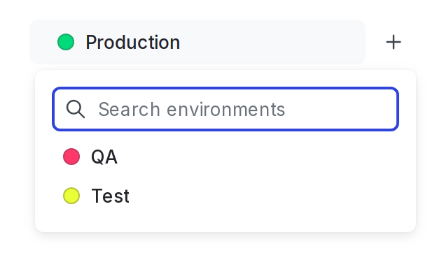 The environment selection menu.