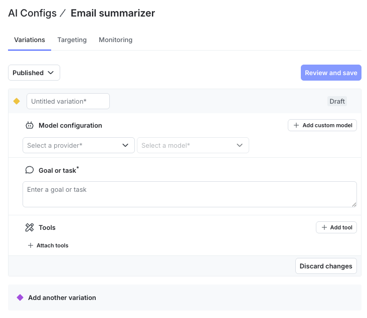 The "Create AI Config" dialog.