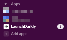 A Slack notification from the LaunchDarkly app.