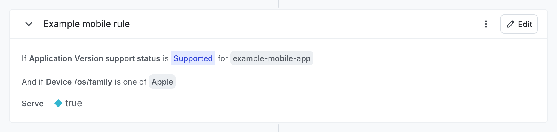 A targeting rule for mobile apps.
