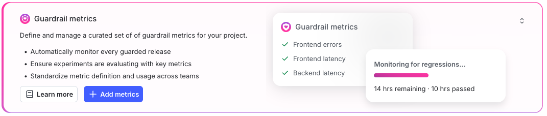 The "Guardrail metrics" banner.