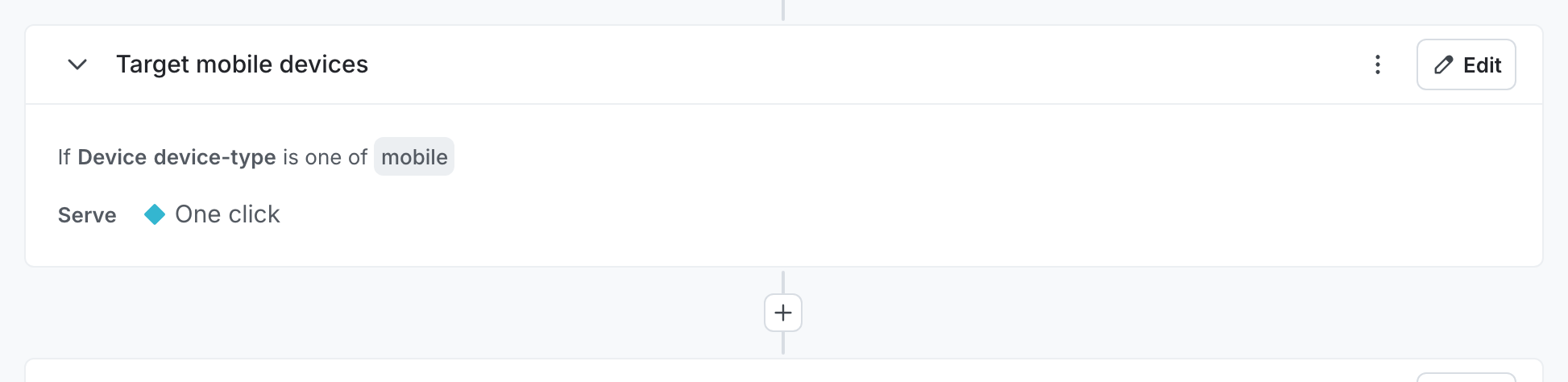 A rule on a flag targeting mobile devices.