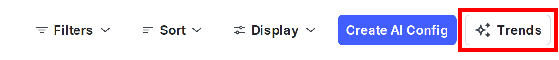 The Trends button on the AI Configs page.