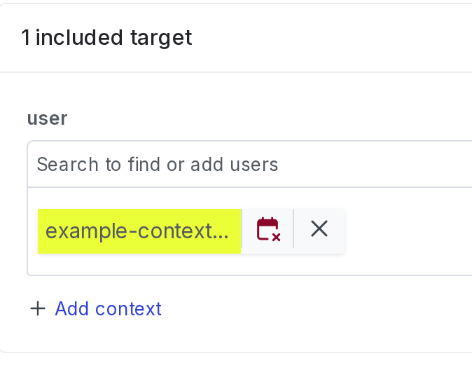 An individually targeted context included in a segment.