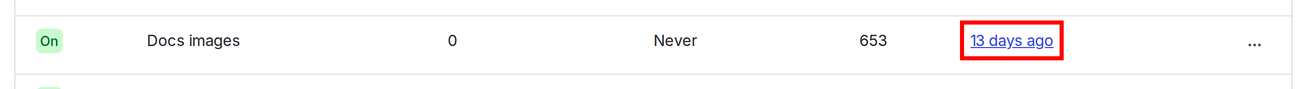 The status table for an integration with an error log link called out.