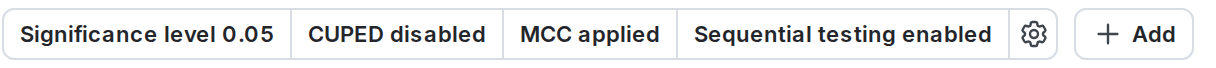 An experiment's CUPED status.