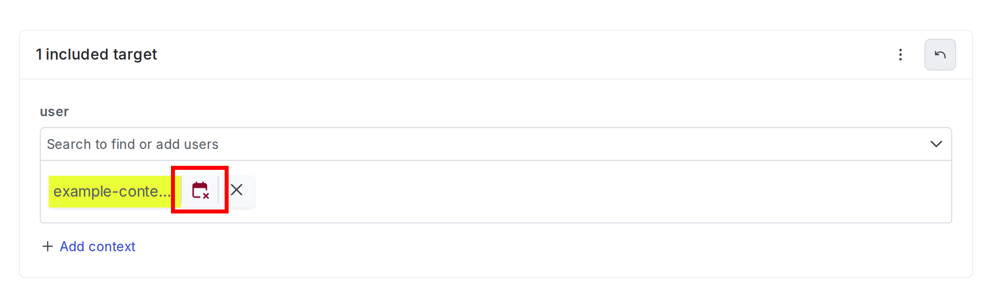A context with the calendar icon called out.