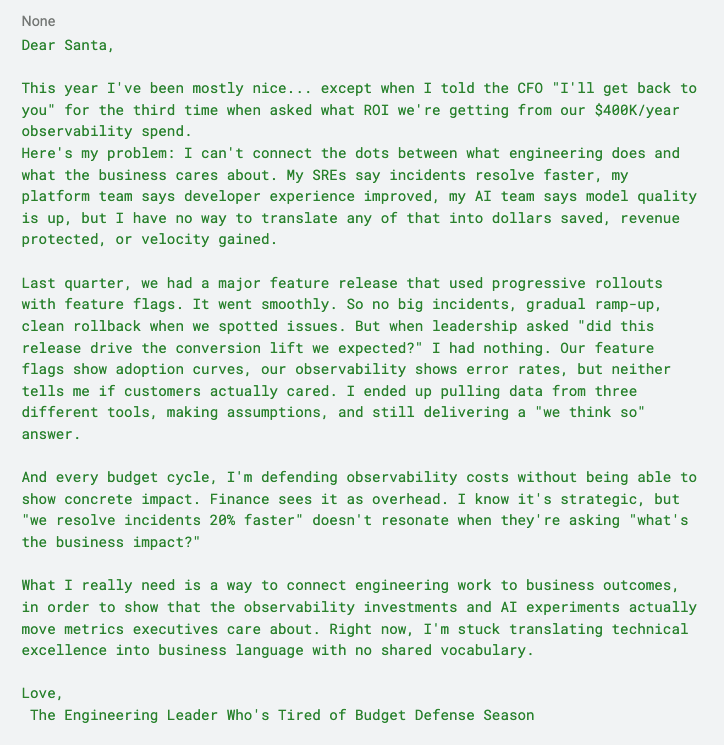 Image of the Engineering Manager or VP responsible for aligning observability metrics to business KPIs.
