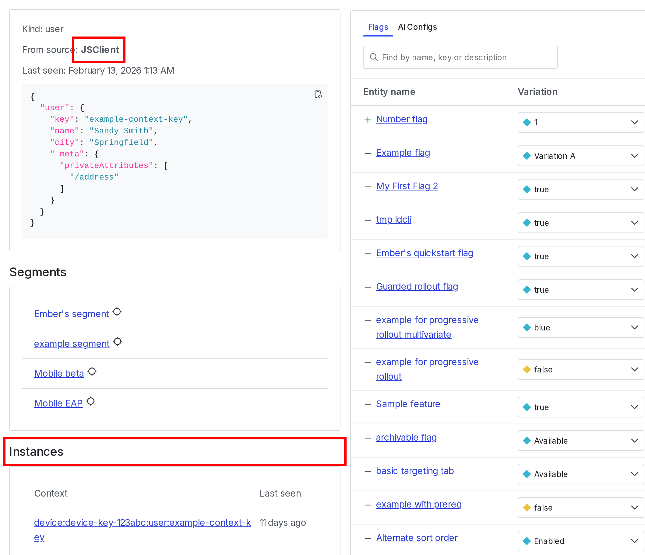 An image of the context details page.