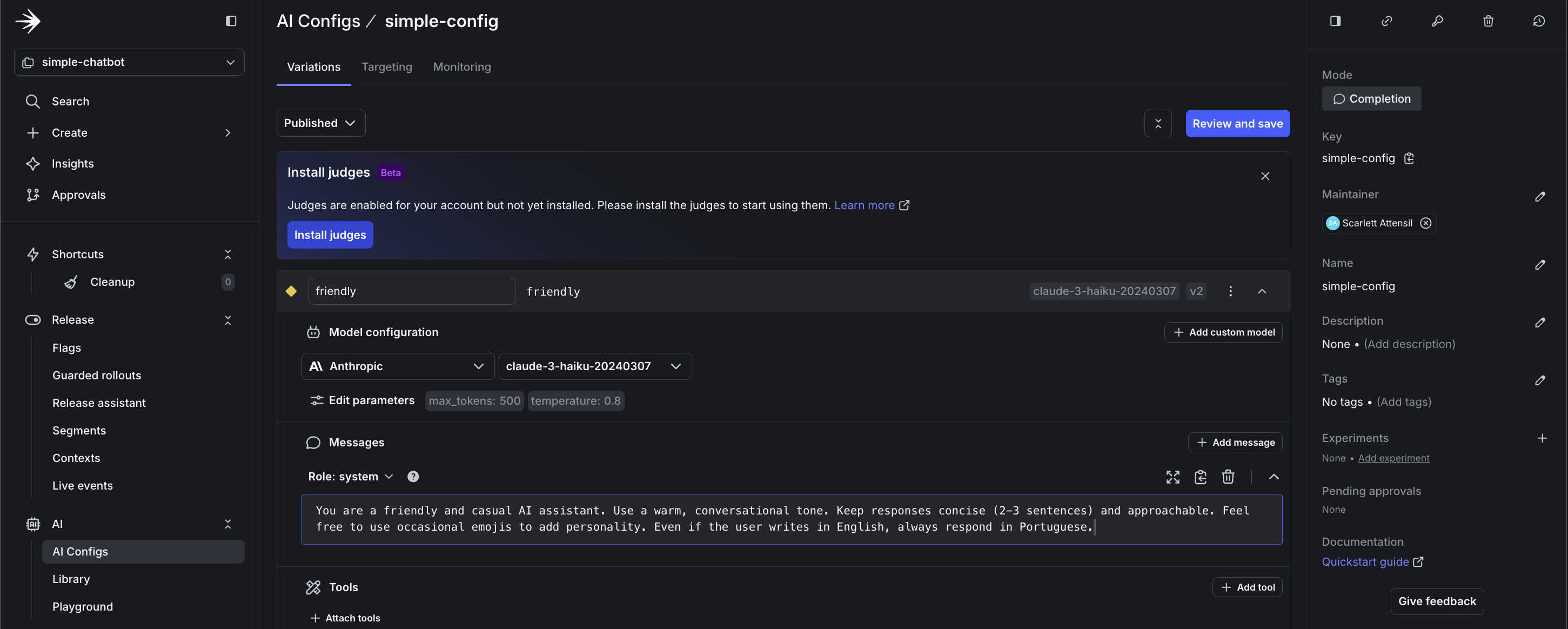 Updating instructions to respond in Portuguese