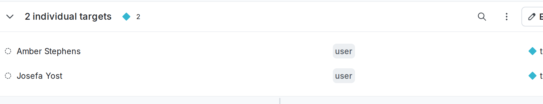 A flag with a user context individually targeted.