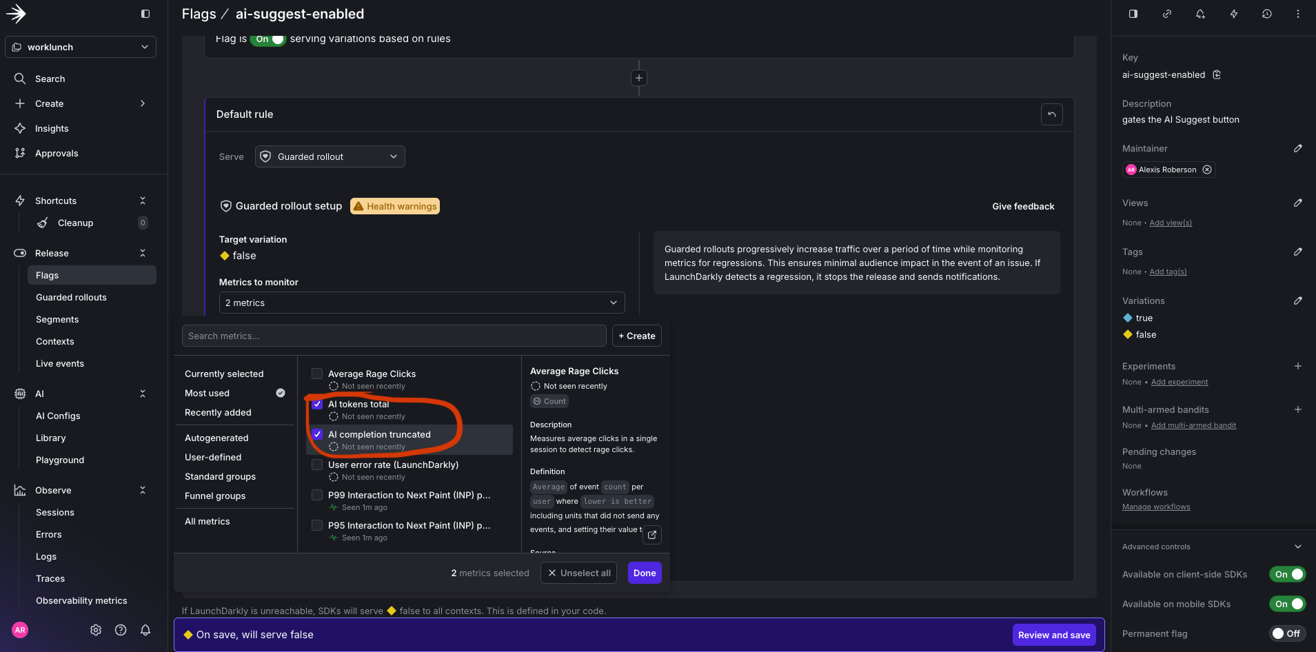 Select both GR metrics