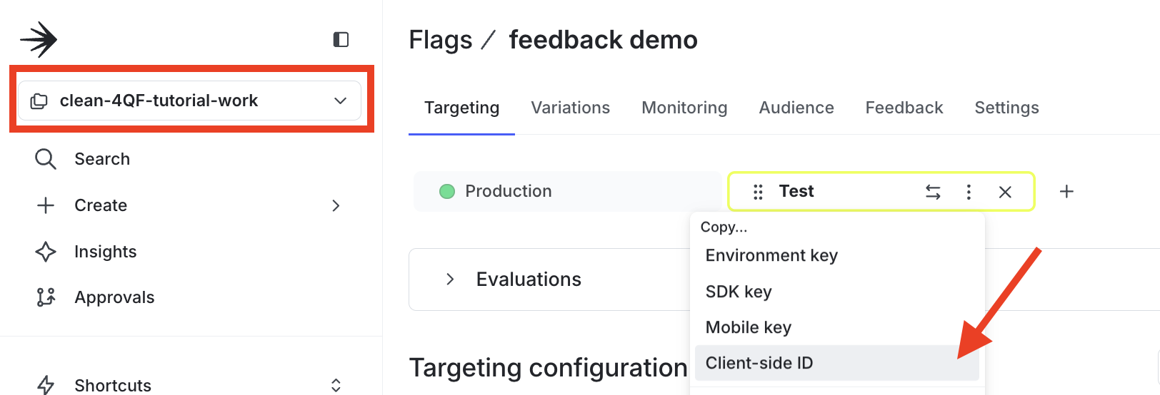 Locate values for the .env file.
