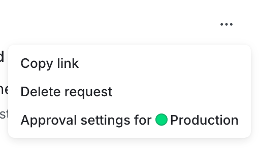 The overflow menu with the "Delete request" option called out.