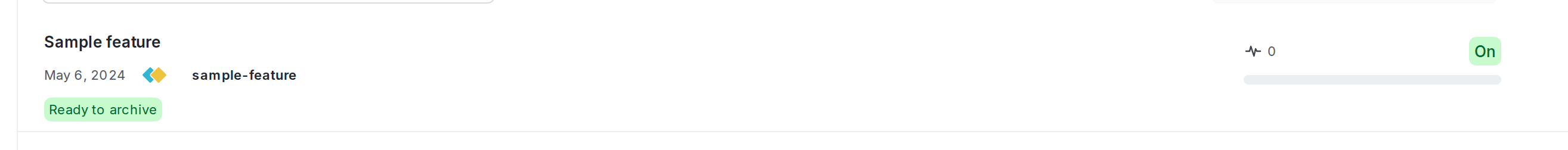 A flag with status of "Inactive" and a lifecycle stage of "Ready to archive."