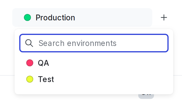 The environment selection menu.