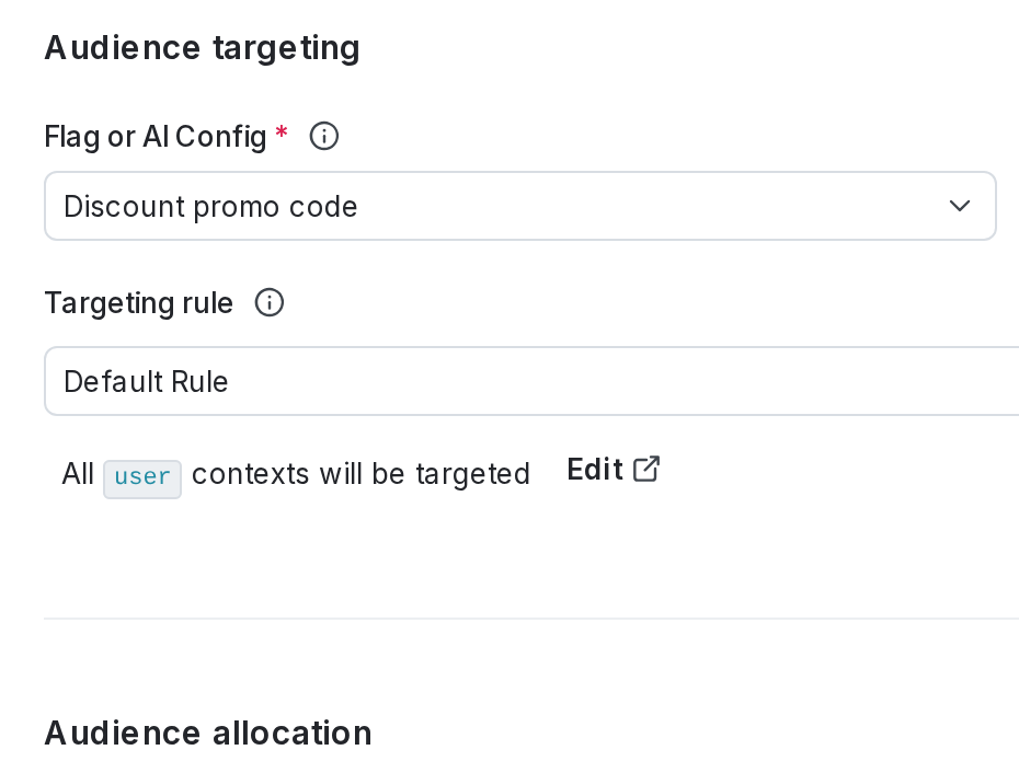 The "Audience targeting" section of an experiment.