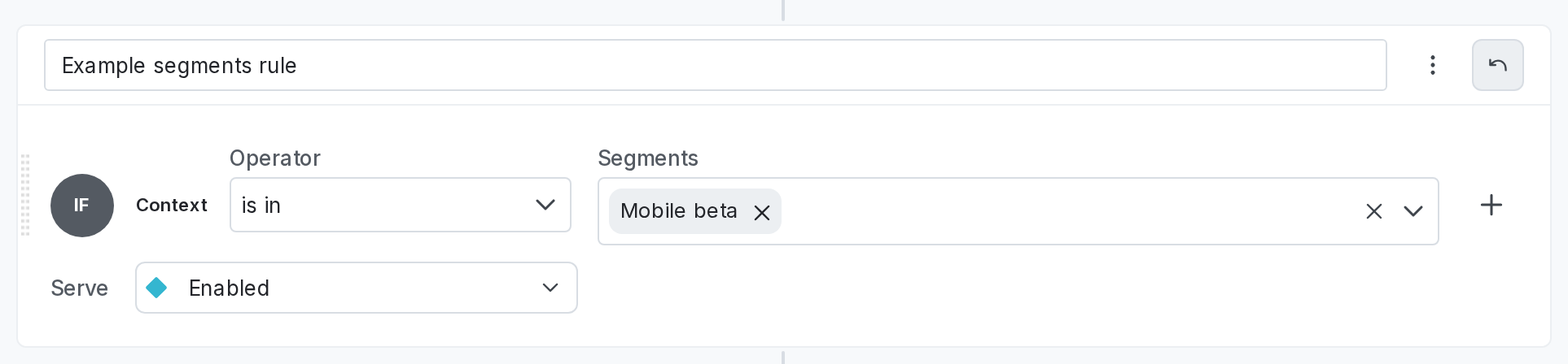 A targeting rule for segments.