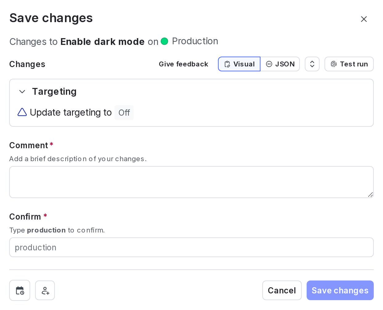 The "Save changes" dialog.