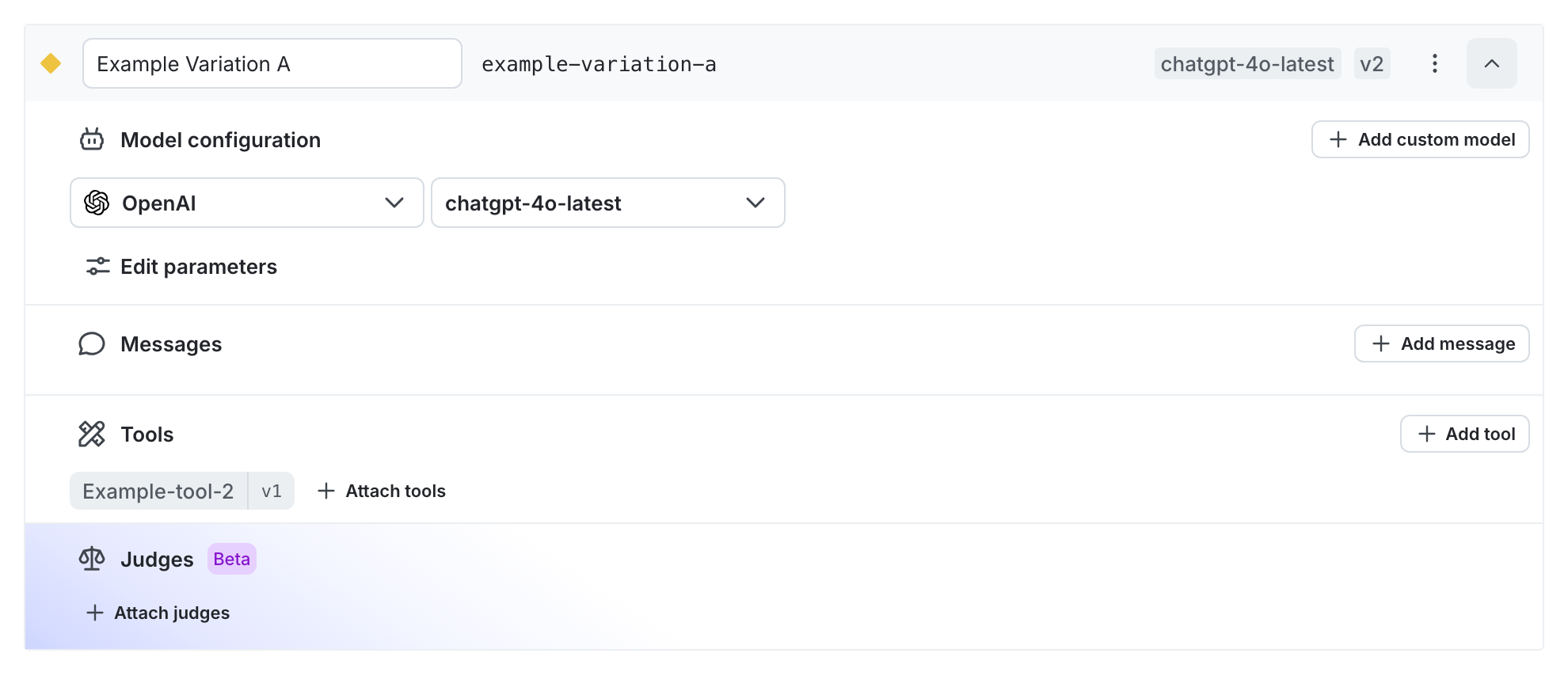 The 'Variation' page.