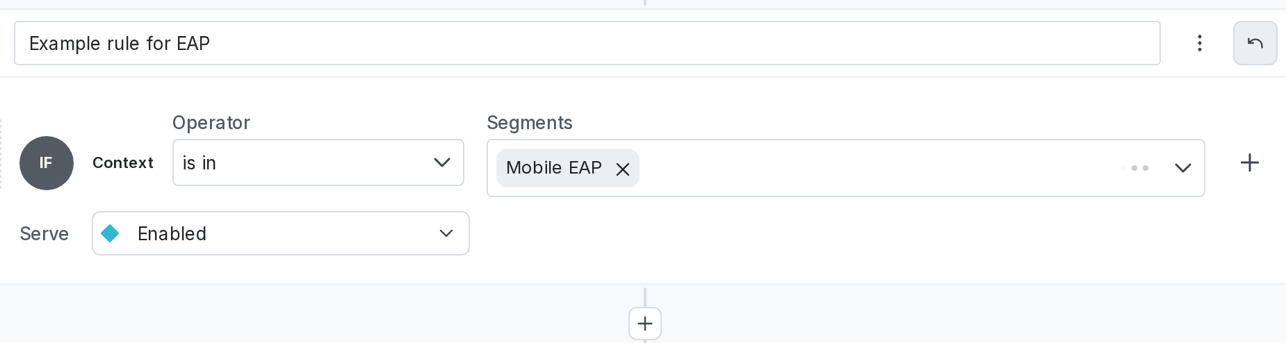 A targeting rule for segments.