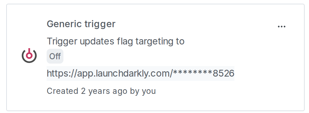 A trigger with the URL obscured.