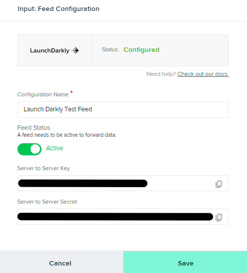 The mParticle API keys dialog.