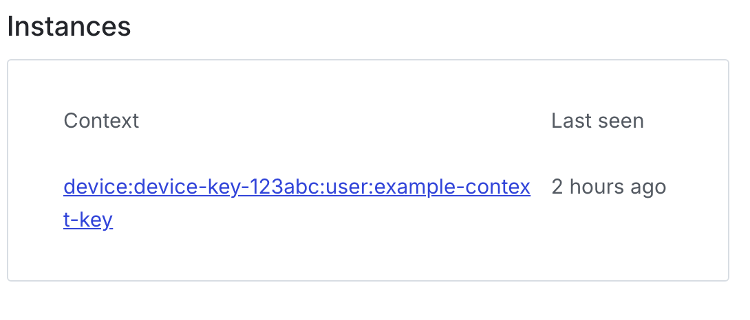 The "Instances" section with two instances.