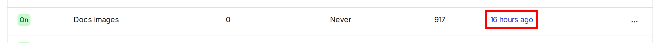 The status table for an integration with an error log link called out.