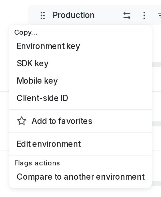 The environment overflow menu.