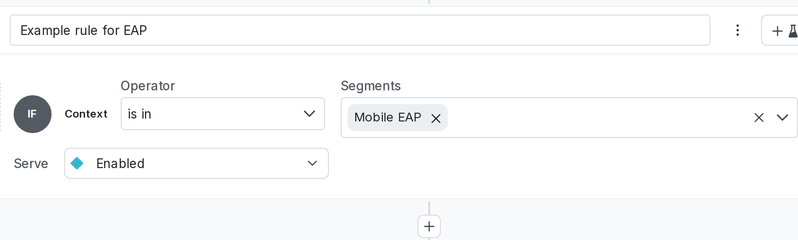 A targeting rule for segments.