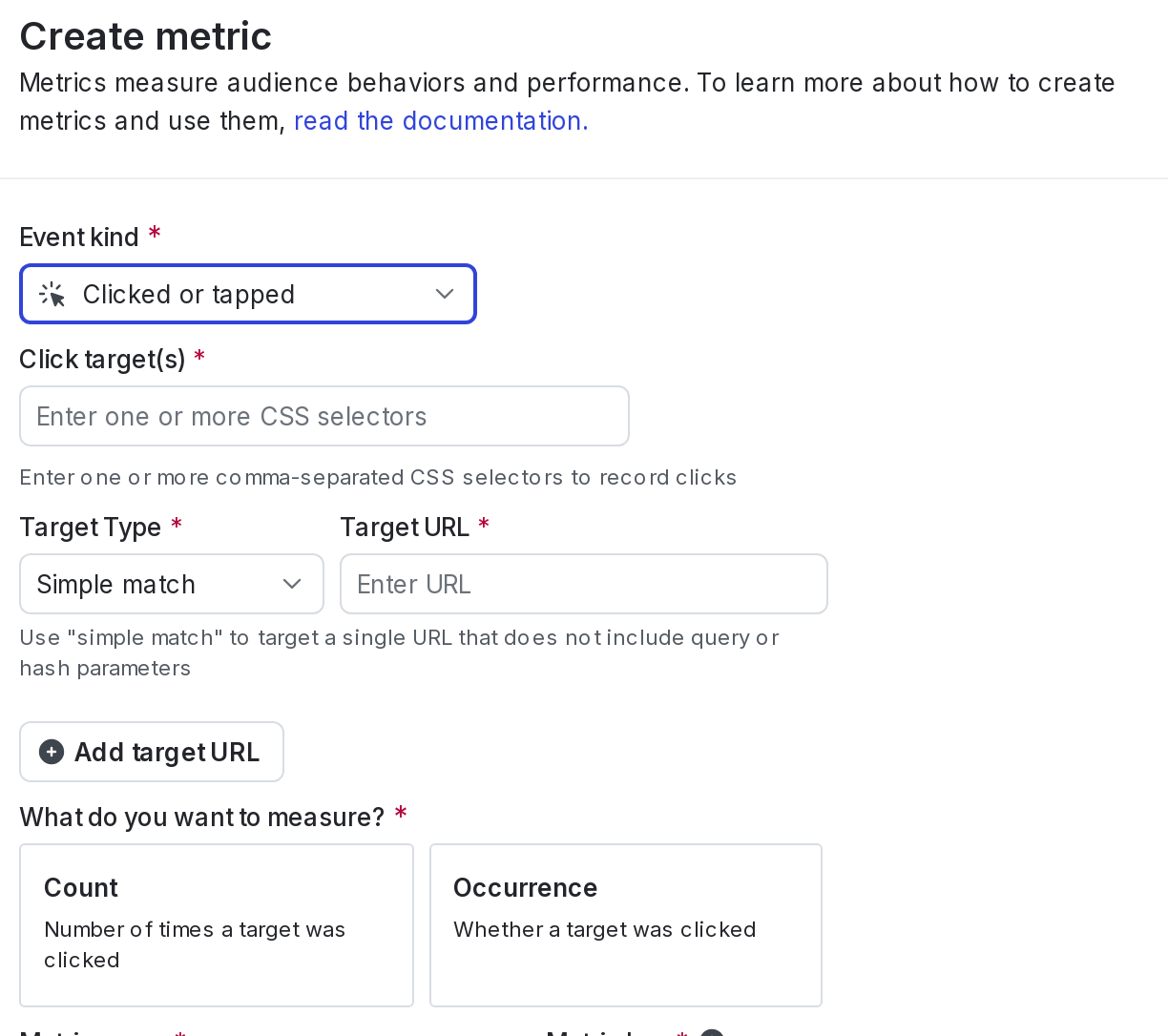 A clicked or tapped conversion metric.