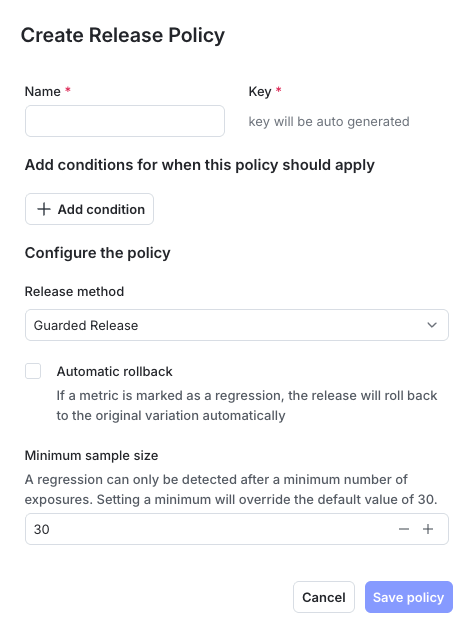 The default release policy.