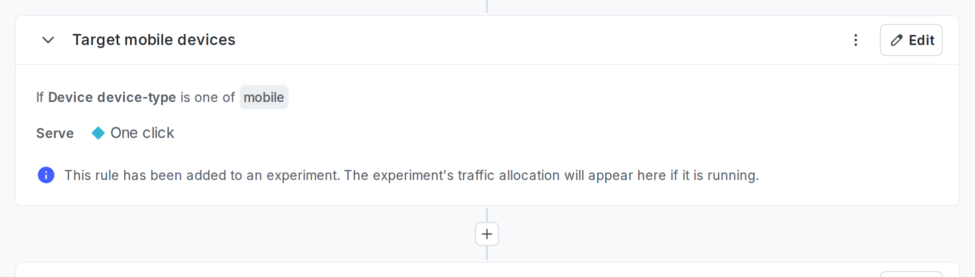 A rule on a flag targeting mobile devices.