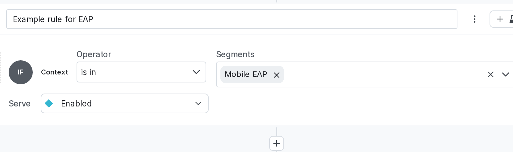 A targeting rule for segments.