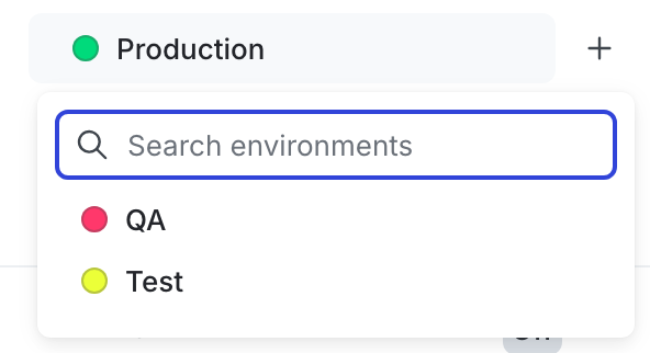 The environment selection menu.