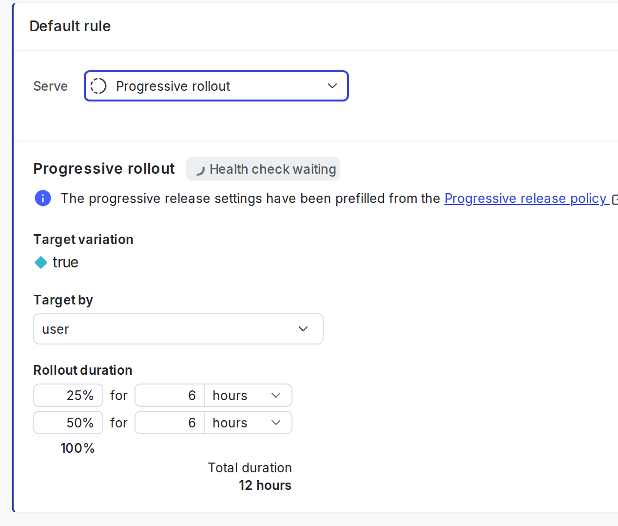 The progressive rollout configuration options for a flag's targeting rule.
