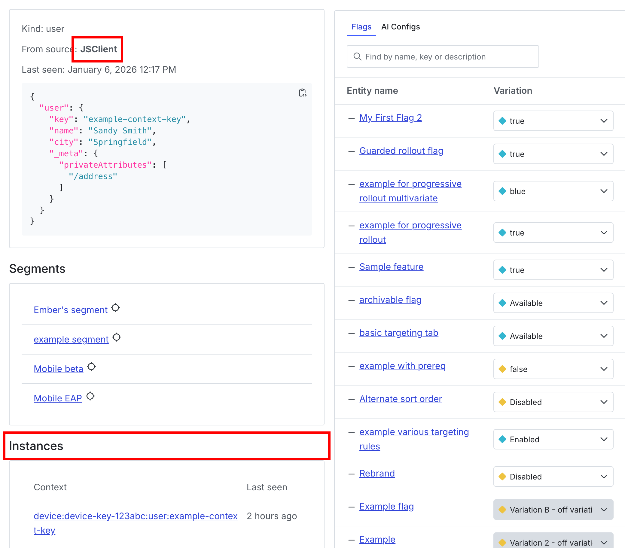 An image of the context details page.
