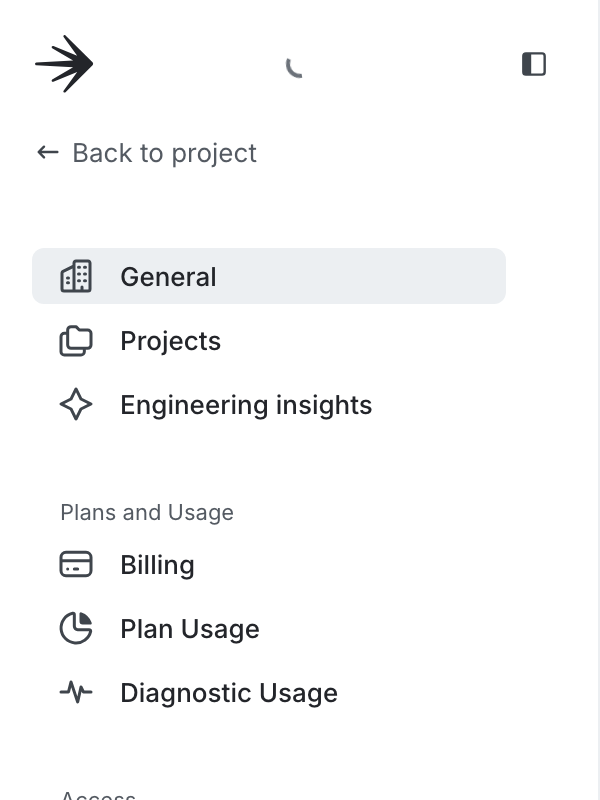 "Engineering insights" in the left navigation of the LaunchDarkly user interface.