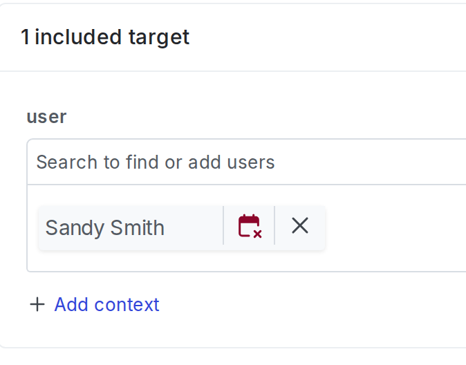 An individually targeted context included in a segment.