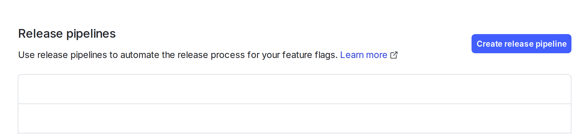 The "Release pipelines" list.