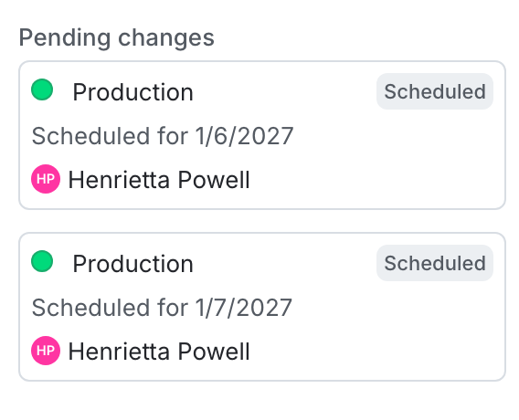 A flag with multiple changes scheduled.