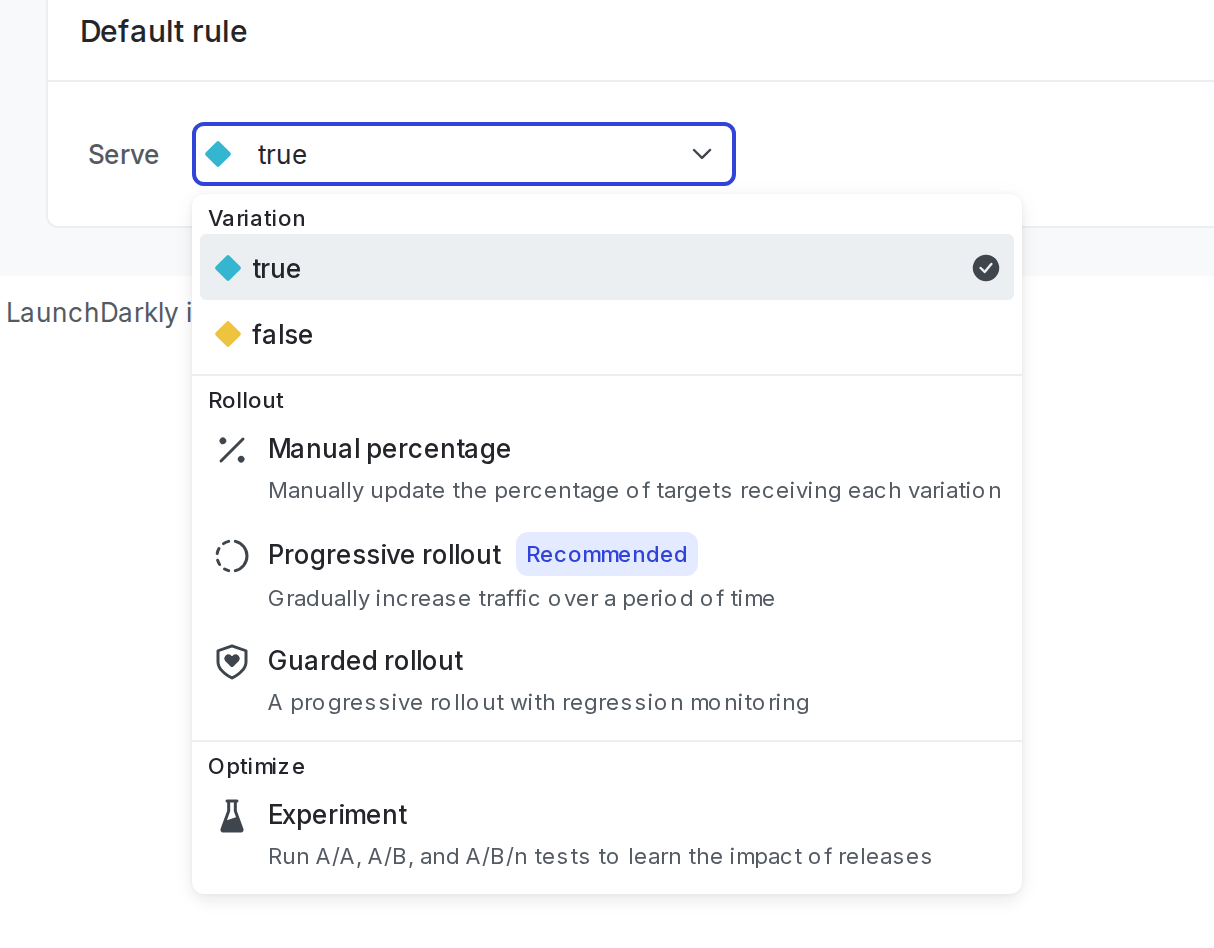 The configuration options for a flag's targeting rule.