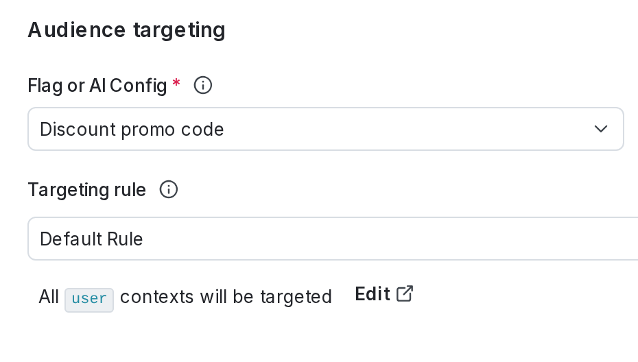 The "Audience targeting" section of an experiment.