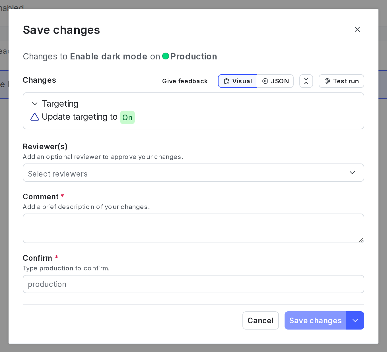The "Save changes" dialog.