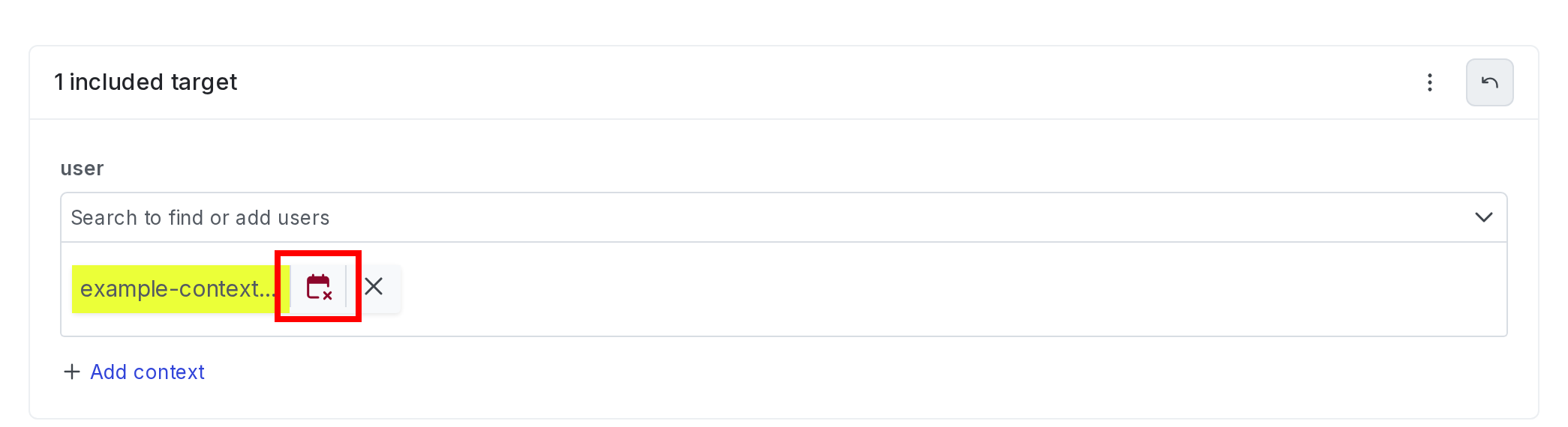 A context with the calendar icon called out.