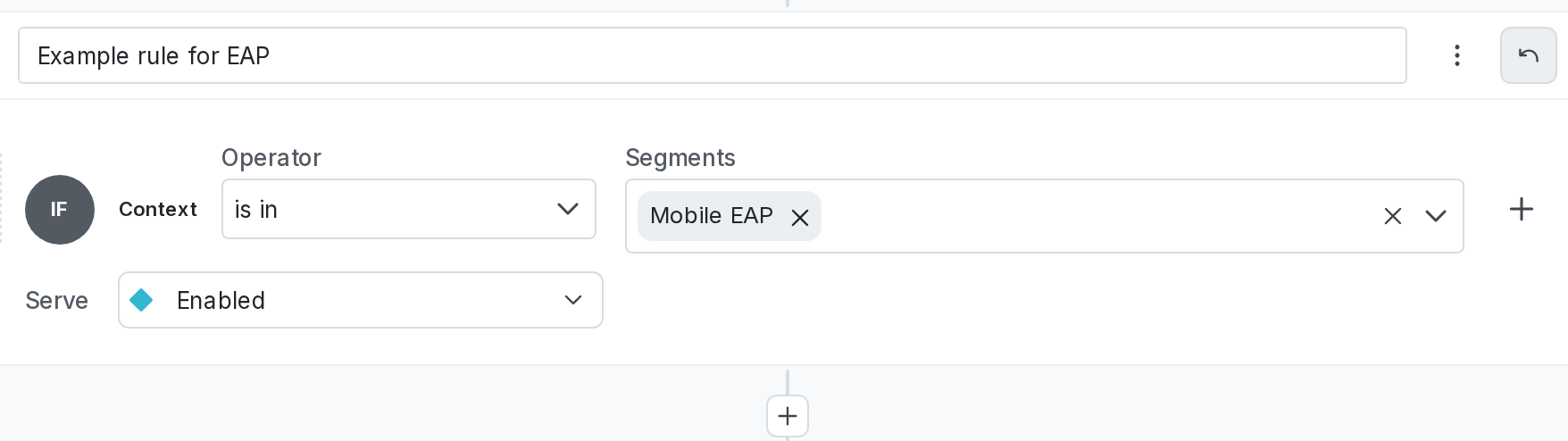 A targeting rule for segments.