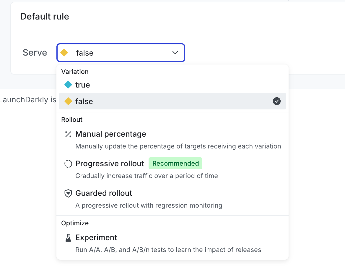 The configuration options for a flag's targeting rule.