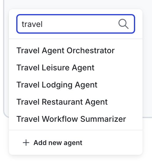 Select an agent for a new node.